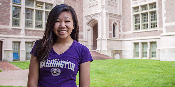 UW student on campus