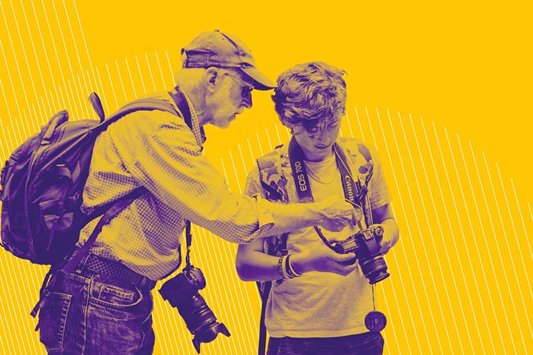 Ray Pfortner and student