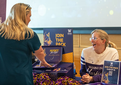 UW Alumni Association staff at table