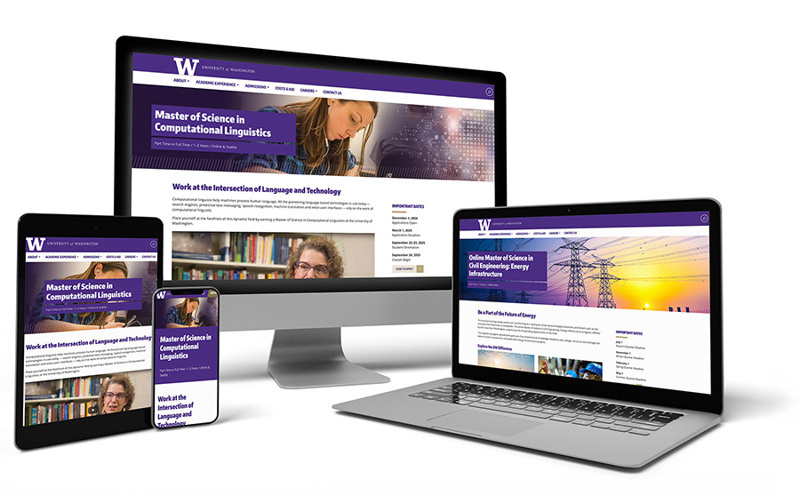 websites displayed on various devices