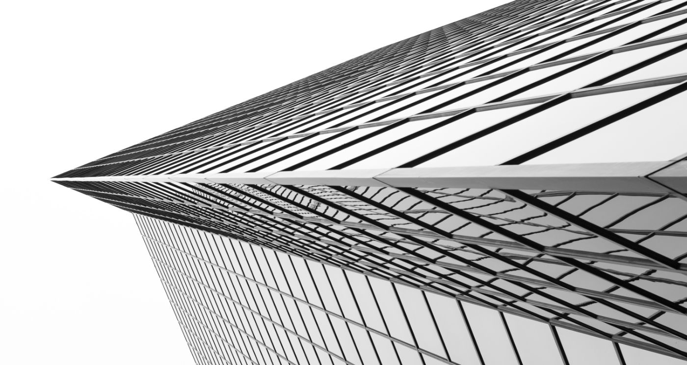 black and white photo of building