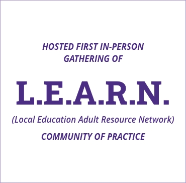 hosted first in-person gathering of local education adult resource network community of practice